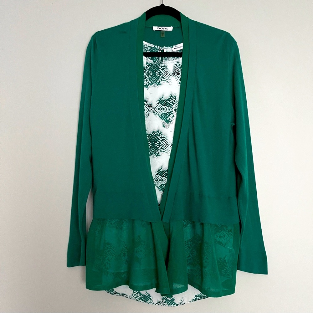 DKNYC Sleeveless and Cardigan Tunic Top Set Size L